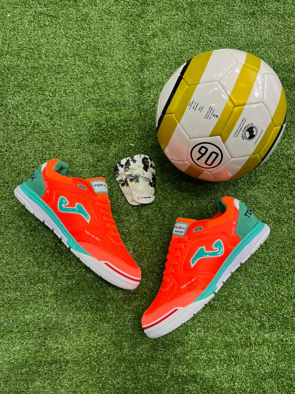 Joma Top Flex Futsal — Naranja/Verde Agua