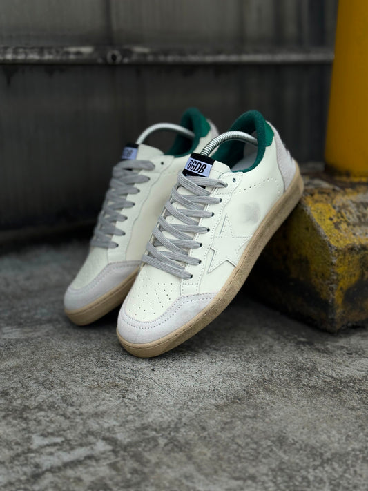 Golden Goose Ball Star blanco con verde