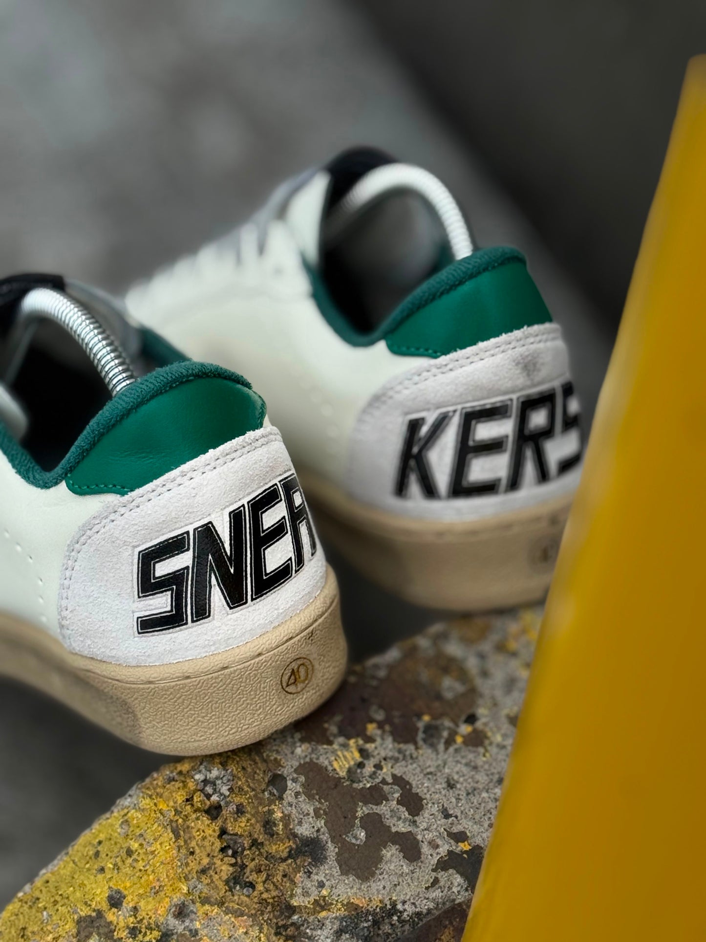 Golden Goose Ball Star blanco con verde