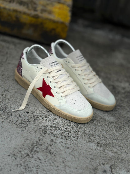 Golden Goose Ball Star blanca rosada