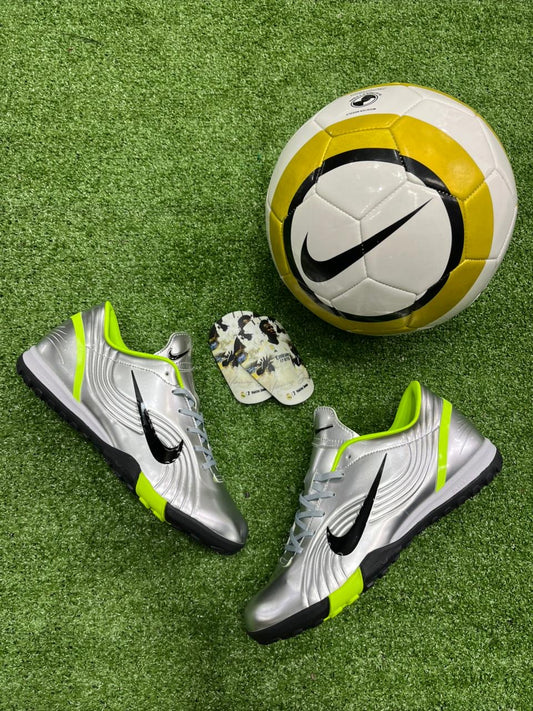 Nike Tiempo Legend 10 Elite FG — Plateado/Negro/Verde Neón
