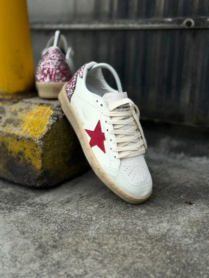 Golden Goose Ball Star blanca rosada